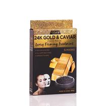Máscara facial Azure 24K Gold and Caviar Anti Aging, pacote com 5