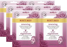 Máscara facial Burt's Bees Renewing Biocelulose Gel, pacote com 6