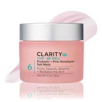 Máscara facial ClarityRx Live + Be Well, probiótico, sal rosa do Himalaia
