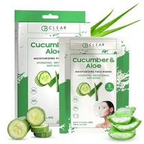 Máscara facial Clear Beauty Cucumber & Aloe, pacote com 4 Máscara facial Clear Beauty Cucumber & Aloe, pacote com 4