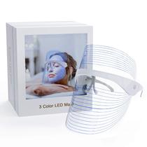 Máscara facial com luz LED NUFR 3 cores para rejuvenescimento de fótons