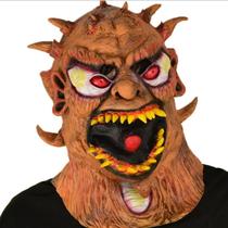 Máscara facial completa Cosplay Latex Demon Headgear, adereços