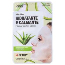 Máscara facial de algodão Aloe Vera Kiss NY - hidratante e calmante