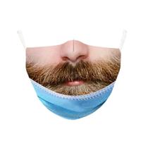 Máscara facial de Halloween, simulação de paródia, respirável, reutilizável