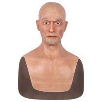 Máscara facial de silicone realista e realista para cosplay de Halloween
