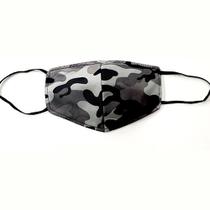 Máscara Facial de Tecido Cinza Camuflado e Preto - Pacote com 5 (Giftscircle)