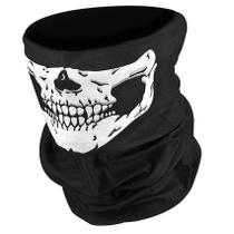Máscara facial Decoração de Halloween Cosplay Skull Black - Generic