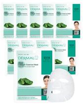 Máscara facial DERMAL Aloe Collagen Essence, 23 ml, pacote com 10