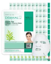 Máscara facial DERMAL Essência de colágeno de chá verde 23mL x 100