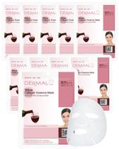 Máscara facial DERMAL Wine Collagen Essence, 23 ml, pacote com 10