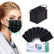 Máscara facial descartável CAREMORE Black 4 Ply Level 2 x50