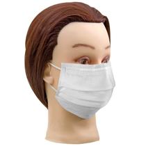 Máscara Facial Descartável com Elástico TNT Branca 60 Unids