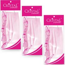 Mascara Facial Descartavel Infantil Cristal Rosa 03 pacotes com 10 unidades