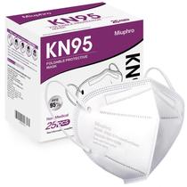Máscara facial descartável Miuphro KN95, pacote com 25 unidades, branca