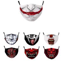 Máscara facial Halloween Horrible Mouth, conjunto de impressão digital, 7 unidades Máscara facial Halloween Horrible Mouth, conjunto de impressão digital, 7 unidades