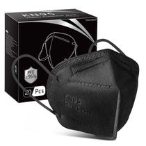 Máscara facial Hotodeal KN95, 20 unidades, máscara de poeira, xícara, preta Máscara facial Hotodeal KN95, 20 unidades, máscara de poeira, xícara, preta