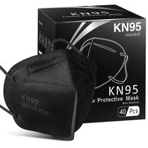 Máscara facial Hotodeal KN95 preta 40 unidades para homens e mulheres