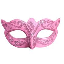 Máscara facial infantil azul celeste para festas e baile de máscaras