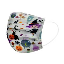 Máscara facial infantil de três camadas de proteção descartável com impressão de Halloween 20pcs