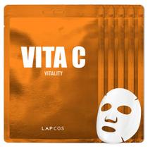 Máscara Facial LAPCOS Vita C - 5 Pacotes com Vitamina C para Uso Diário