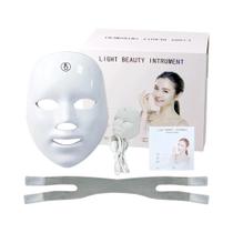 Máscara Facial LED 7 Cores com Carga USB - Terapia de Fotons Anti-Envelhecimento