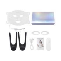Máscara Facial LED De 7 Cores Em Gel De Silicone Terapia Com Luz Vermelha Para Controle De