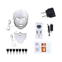 Máscara Facial Led De 7 Cores, Terapia Para Pescoço, Antiacne, Remoção De Rugas, Clareamento,