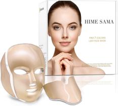Máscara facial LED HIME SAMA 7 cores para cuidados com a pele do rosto e pescoço