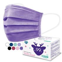 Máscara facial Medtecs Kids descartável 50 unidades de lavanda de 3 camadas