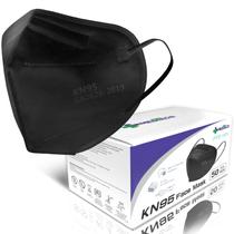Máscara facial Medtecs KN95 descartável 5 camadas preta 50PC