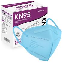 Máscara facial Miuphro KN95, respirador descartável, pacote com 50 unidades, azul