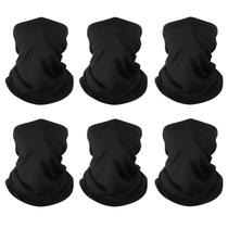 Máscara facial Neck Gaiter Bandana, pacote com 6 unidades Finvizo Black