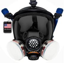 Máscara facial preta de fumaça respiratória Parcil PD-100