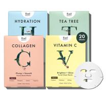 Máscara facial Rael Bamboo Facial Mask Sheet, pacote variado Máscara facial Rael Bamboo Facial Mask Sheet, pacote variado