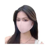 Máscara Facial Respirável De Seda Gelada Com Proteção Solar E Lenço Integrado Pequeno 3D Para Canto