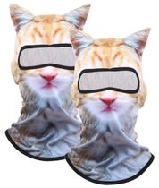 Máscara facial Ski Balaclava 3D Cat Sheisty com orelhas para atividades ao ar livre, 2 unidades Máscara facial Ski Balaclava 3D Cat Sheisty com orelhas para atividades ao ar livre, 2 unidades