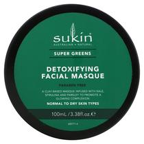 Máscara facial Sukin Super Greens, desintoxicante (pele normal e seca)