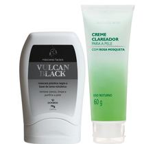 Máscara Facial Vulcan Black Remove Cravos + Creme Clareador Rosa Mosqueta