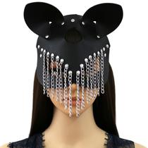 Máscara FakeFace Feminina Cat Fox Head PU de Couro PU de Halloween Máscara FakeFace Feminina Cat Fox Head PU de Couro PU de Halloween