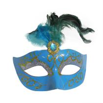 Mascara Fantasia Carnaval kit com 6 unidades Azul Eventos Festa Baile - Braslu