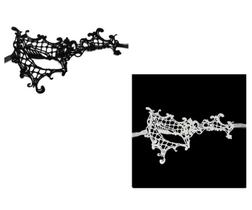 Máscara Feminina Em Renda Half Preta Baile Festas