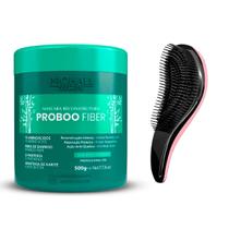 Máscara Fibra de Bambu Prohall 500g + Escova Desembaraçadora