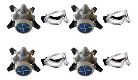 Máscara Filtro Pó Poeira Mastt + Óculos Spider (4 De Cada) Máscara Filtro Pó Poeira Mastt + Óculos Spider (4 De Cada)