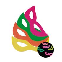 Máscara Fluorescente Brilha Na Luz Negra - Kit 10 Unidades - Reino das Festas