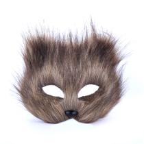 Máscara Fur Fox Half Face Plastic Cosplay Prop Festa de Halloween