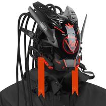 Máscara futurista de capacete punk foymi Punk com luz LED e tranças Máscara futurista de capacete punk foymi Punk com luz LED e tranças