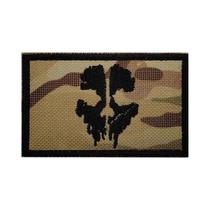 Máscara Ghost Face Call of Duty Com Aplique De Tecido E Bordado, Patches Táticos Com Gancho E Laço