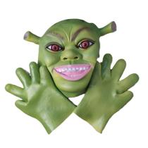 Máscara Green Monster Latex com luvas para festas