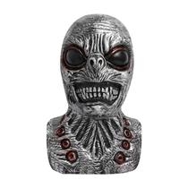 Máscara Halloween Alien Skull Full Latex com olhos cinza adulto