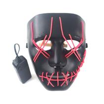 Máscara Halloween Carnival Horror LED de dez cores para cosplay luminoso